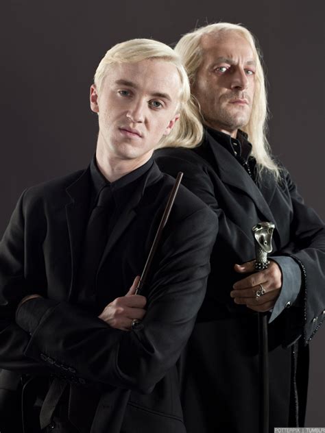 draco lucius malfoy|draco malfoy and his dad.